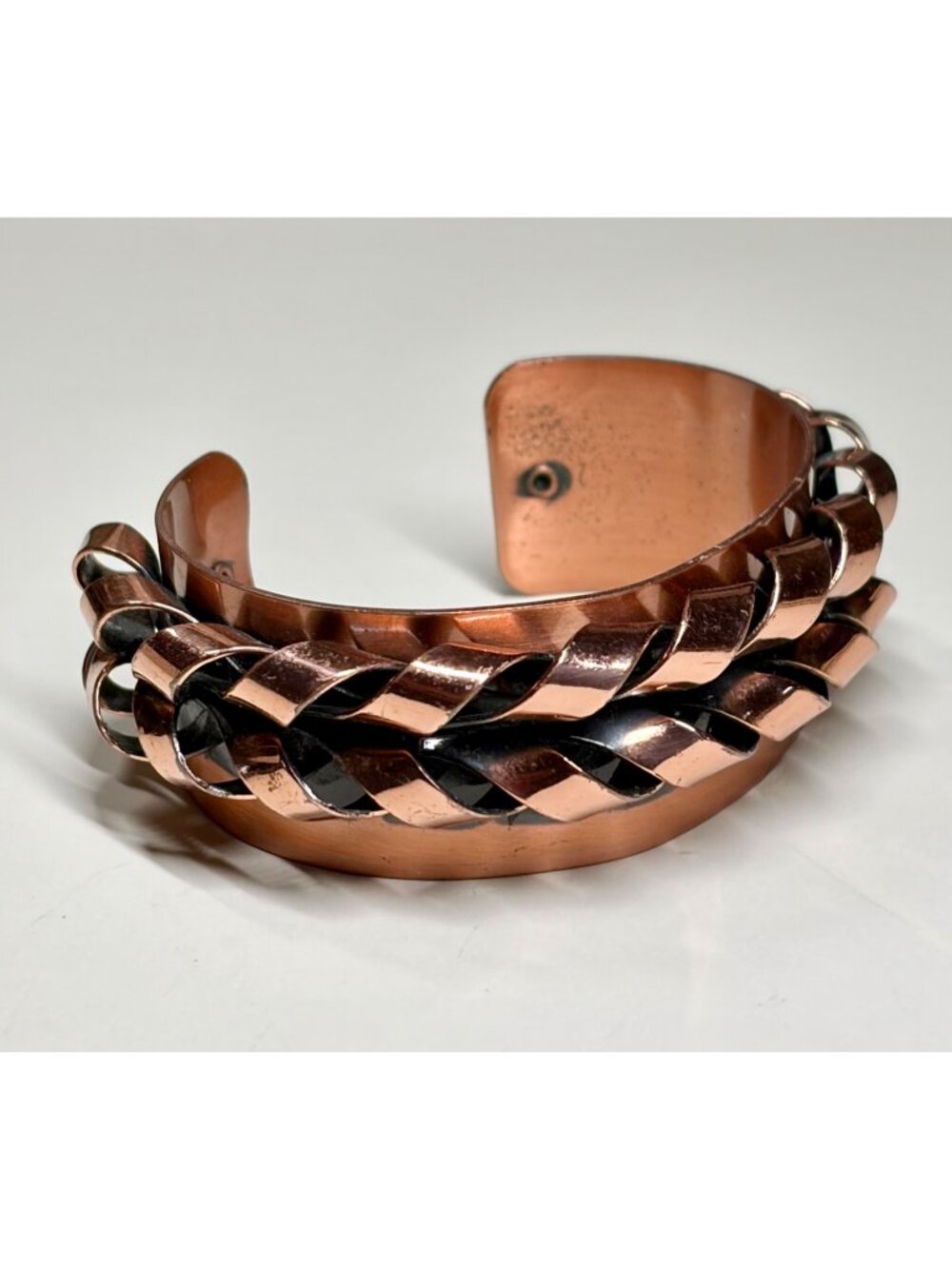 Vintage Renoir Copper Cuff Bracelet Mid Century Modernist Sculptural Signed